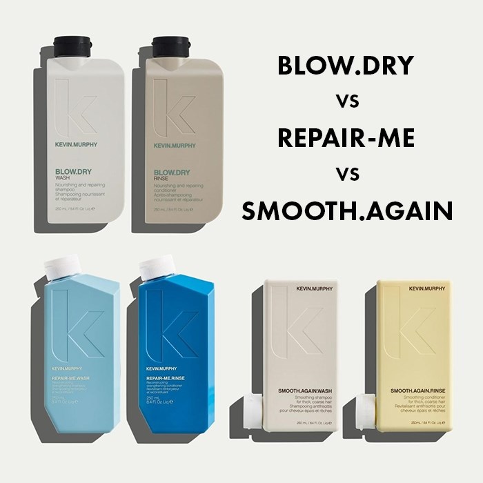Compare and KEVIN.MURPHY BLOW.DRY vs REPAIR-ME vs SMOOTH.AGAIN | Premier Beauty Supply