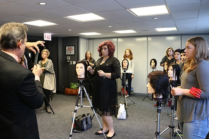 Steve DeCaro from Eufora teaches a cutting class at the Premier Style Show in Chicago. Steve DeCaro from Eufora teaches a cutting class at the Premier Style Show in Chicago.