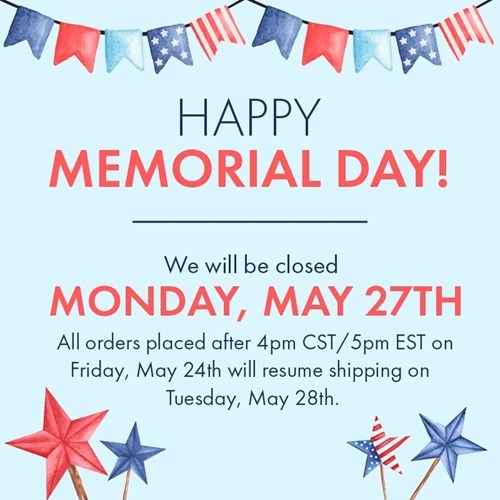 Memorial Day Closure 5/22-5/27