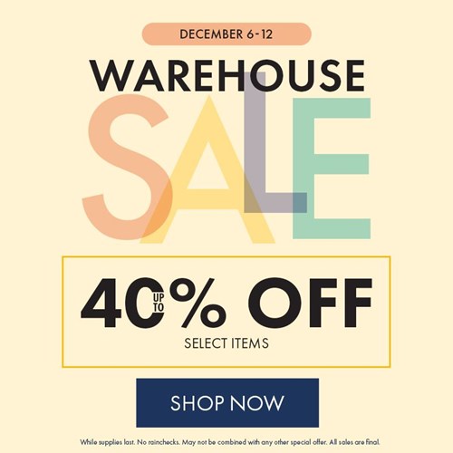 Premier Warehouse Sale (12/6-12/13)