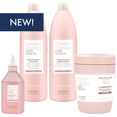 Alfaparf Milano Lisse Design Keratin Therapy Smoothing Cream Launch Intro 4 pc.