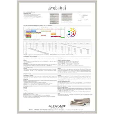 Alfaparf Milano Evolution of Color Tech Wall Chart