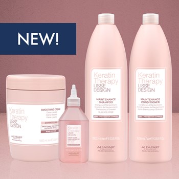 Alfaparf Milano Lisse Design Keratin Therapy Smoothing Cream Launch Intro 4 pc.