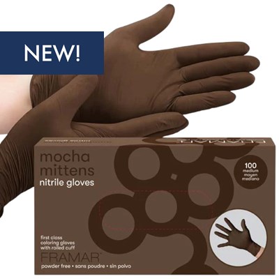 Framar Mocha Mittens Nitrile Gloves 100 ct. Medium