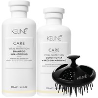 Keune Buy 1 Care Vital Nutrition Shampoo and 1 Conditioner, Get Scalp Massage Brush FREE 3 pc.
