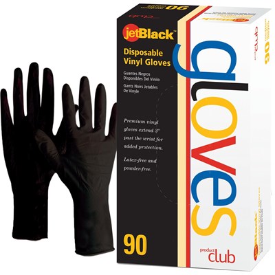 Product Club Jet Black Disposable Vinyl Gloves- Small 90 ct.
