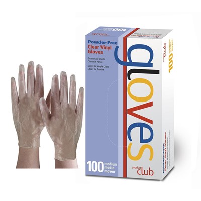 Product Club Clear Vinyl Disposable Gloves- Powder Free Medium 100 ct.