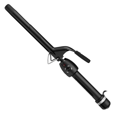 StyleCraft Stay-Temp Black Gold Ceramic Extended Barrel Curling Iron 0.75 inch