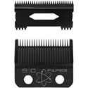 StyleCraft Replacement Fixed Black Diamond Carbon DLC Faper Hair Clipper Blade with Moving Black Diamond Carbon 2 pc.