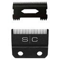 StyleCraft Replacement Double Black Diamond Carbon DLC Fixed Fade Blade with Shallow Tooth Cutter 2.0 Clipper B 2 pc.